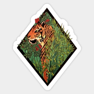 Tiger and Bamboo Sticker